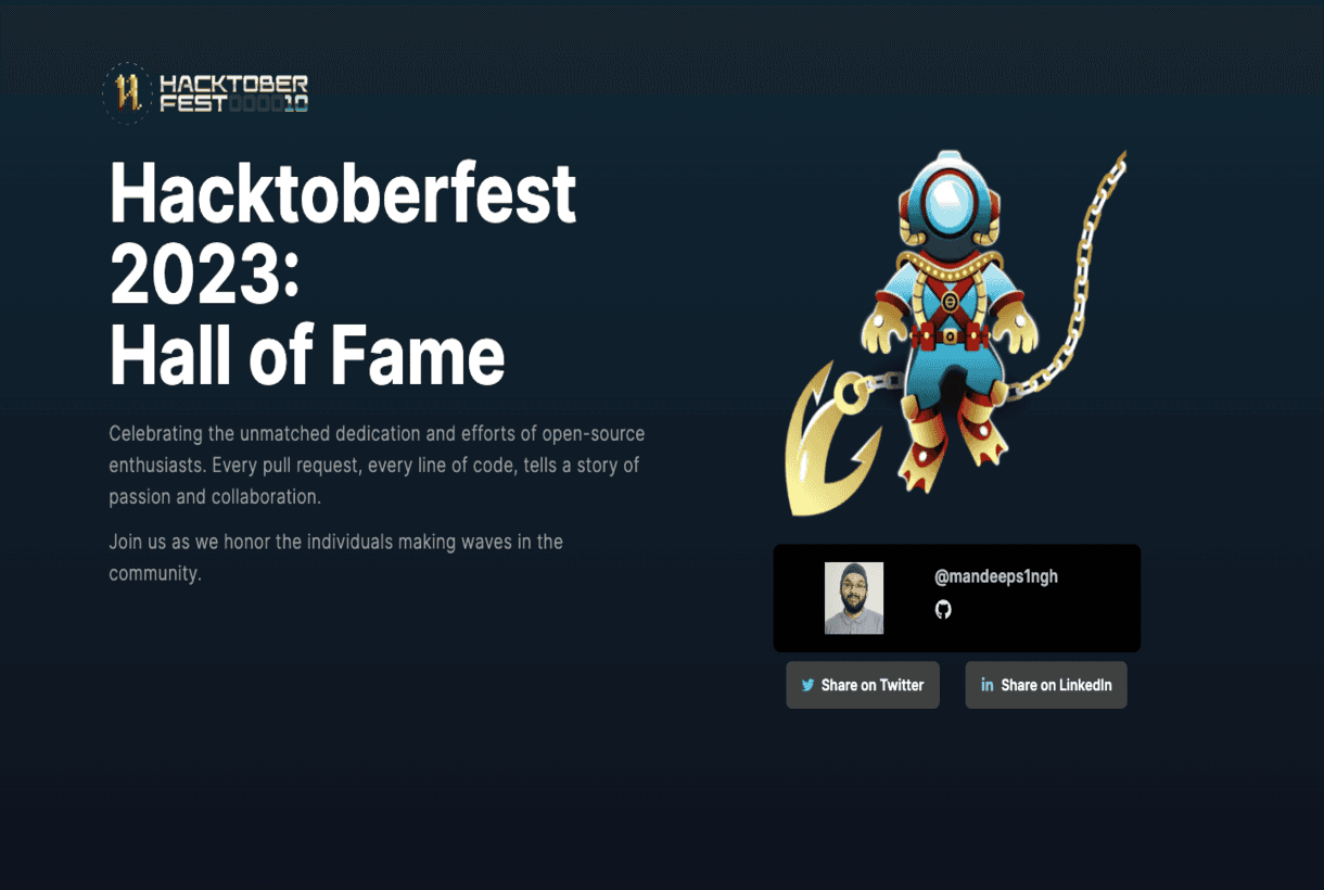 Hacktoberfest 2023 Completion