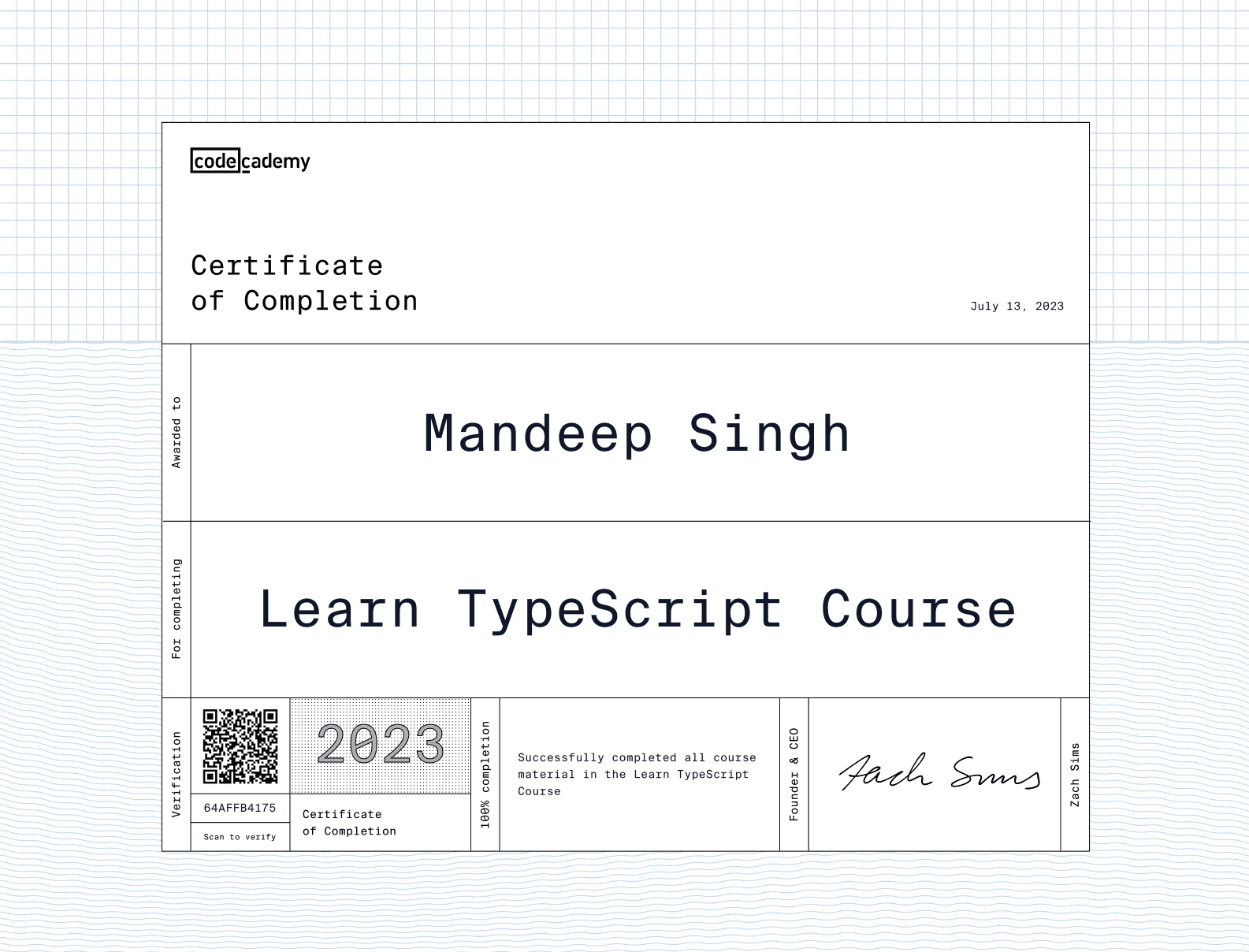 Learn TypeScript - Codecademy
